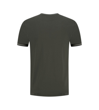 Fred Perry T-shirt com rebordo de duas riscas verdes
