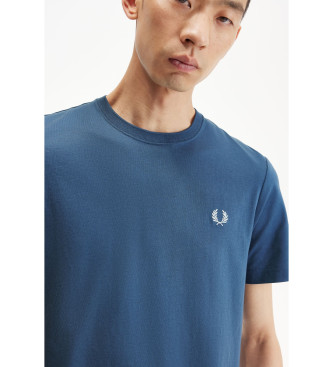 Fred Perry T-shirt azul com gola redonda