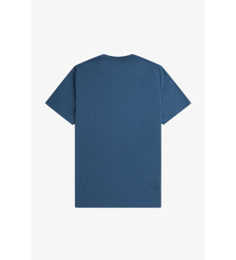 Fred Perry T-shirt azul com gola redonda
