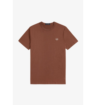 Fred Perry Camiseta de cuello redondo marrn