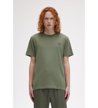 Fred Perry T-shirt verde com gola redonda