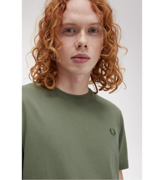 Fred Perry T-shirt verde com gola redonda