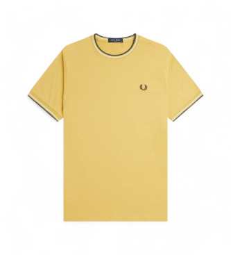 Fred Perry M1588 T-shirt gialla con doppia riga