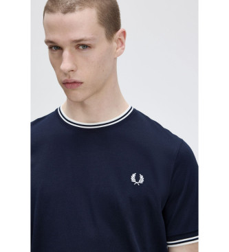 Fred Perry M1588 T-shirt con doppia riga blu