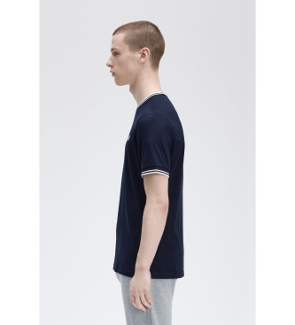 Fred Perry M1588 T-shirt con doppia riga blu