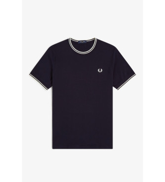 Fred Perry M1588 T-shirt con doppia riga blu