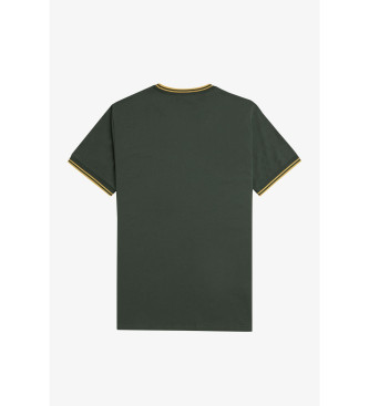 Fred Perry M1588 T-shirt verde con doppia riga