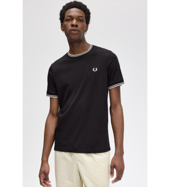 Fred Perry T-shirt met dubbele punt zwart