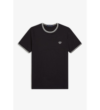 Fred Perry T-shirt met dubbele punt zwart