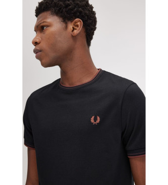 Fred Perry T-shirt met dubbele punt zwart