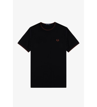 Fred Perry T-shirt met dubbele punt zwart