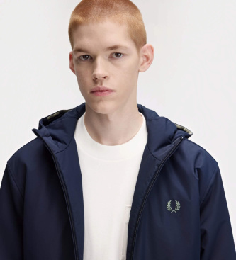 Fred Perry Marinblå Brentham-jacka med luva