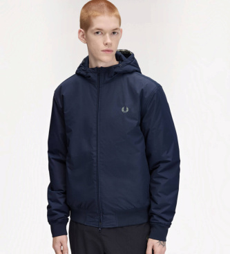 Fred Perry Marinblå Brentham-jacka med luva