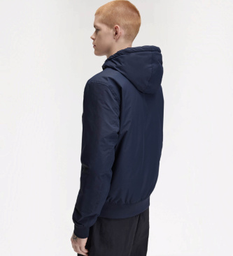 Fred Perry Marinblå Brentham-jacka med luva