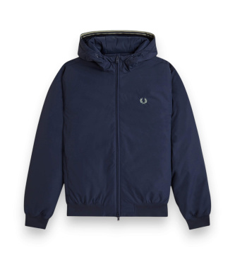 Fred Perry Marinblå Brentham-jacka med luva