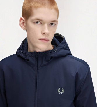 Fred Perry Marinblå Brentham-jacka med luva
