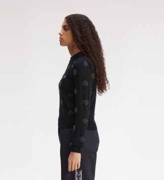 Fred Perry Schwarzer Jersey mit Polka Dots