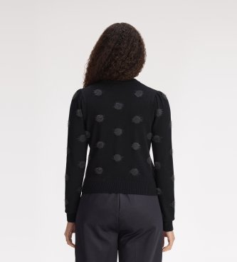 Fred Perry Schwarzer Jersey mit Polka Dots