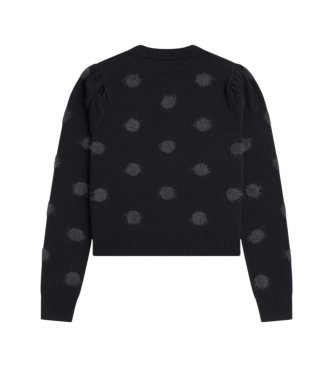 Fred Perry Schwarzer Jersey mit Polka Dots