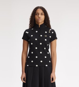 Fred Perry Black polka dot polo shirt