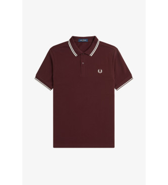 Fred Perry Bordowa koszulka polo z lamówką