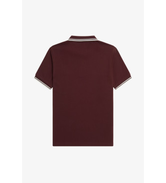Fred Perry Bordowa koszulka polo z lamówką