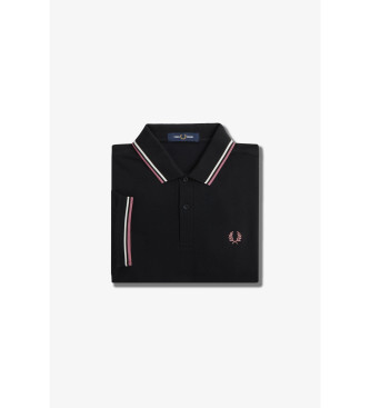 Fred Perry Poloshirt mit schwarzer Paspel