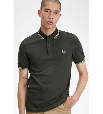 Fred Perry Grn poloshirt med piping