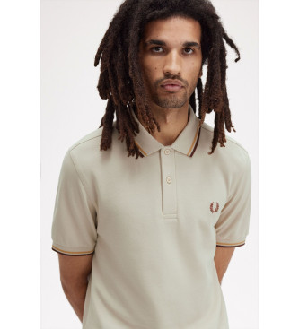 Fred Perry Polo met dubbele punt beige