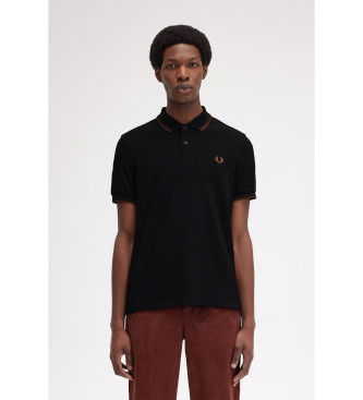 Fred Perry Poloshirt met dubbele punt zwart