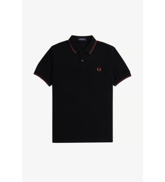 Fred Perry Poloshirt met dubbele punt zwart