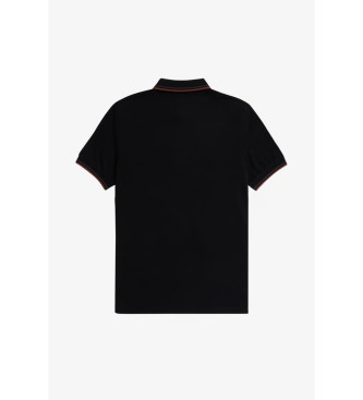 Fred Perry Poloshirt met dubbele punt zwart