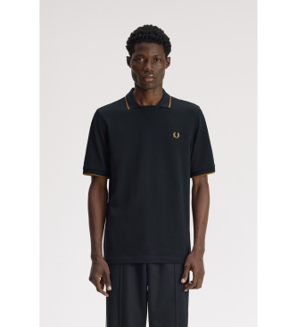 Fred Perry Black open-collar polo shirt