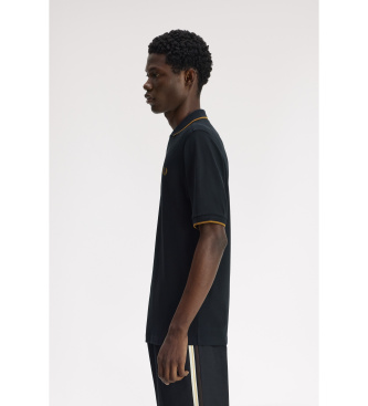 Fred Perry Black open-collar polo shirt
