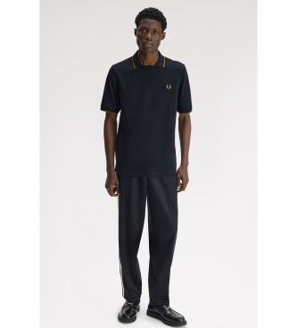 Fred Perry Black open-collar polo shirt