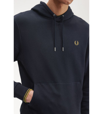 Fred Perry Hooded sweatshirt met marine bies