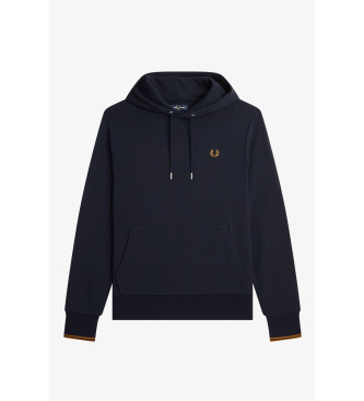 Fred Perry Sweatshirt mit Kapuze und marineblauen Paspeln