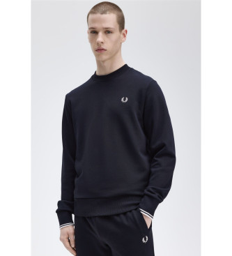 Fred Perry Sweatshirt med rund hals i marinbl frg