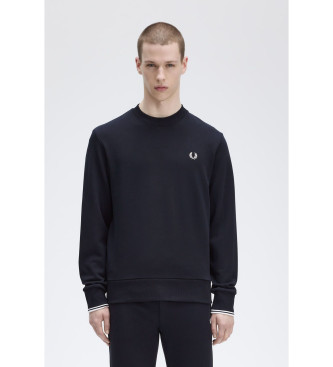 Fred Perry Sweatshirt med rund hals i marinbl frg