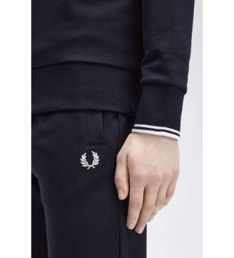 Fred Perry Granatowa bluza z okrągłym dekoltem