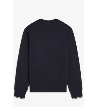 Fred Perry Marineblaues Sweatshirt mit Rundhalsausschnitt