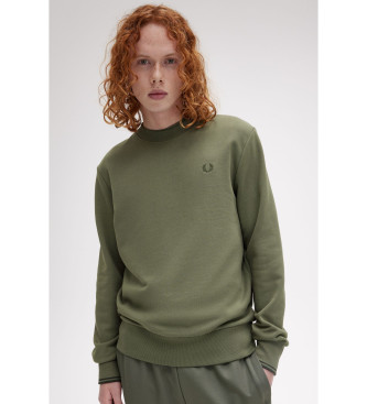 Fred Perry Grn sweatshirt med rund halsringning