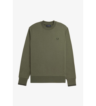 Fred Perry Zielona bluza z okrągłym dekoltem