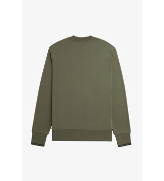 Fred Perry Grnes Sweatshirt mit Rundhalsausschnitt