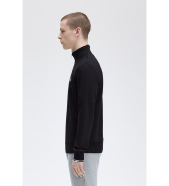 Fred Perry Sweatshirt med halv lynls, sort