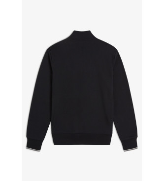 Fred Perry Sweatshirt med halv lynls, sort