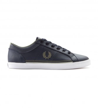 Fred Perry Sneakers Baseline in pelle blu navy traforata