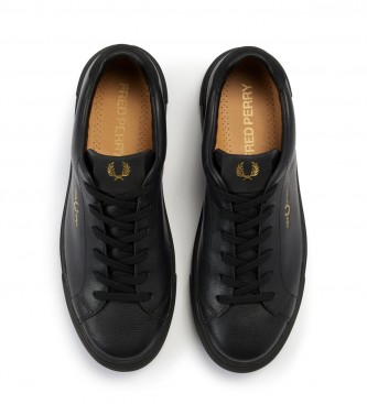 Fred Perry Lederen schoenen B71 Getrommeld zwart