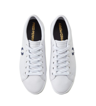 Fred Perry Leren sneakers Baseline wit