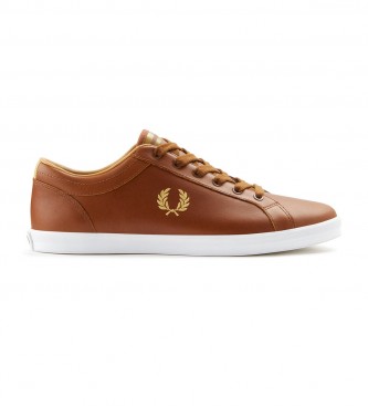 Fred Perry Baseline brown leather trainers